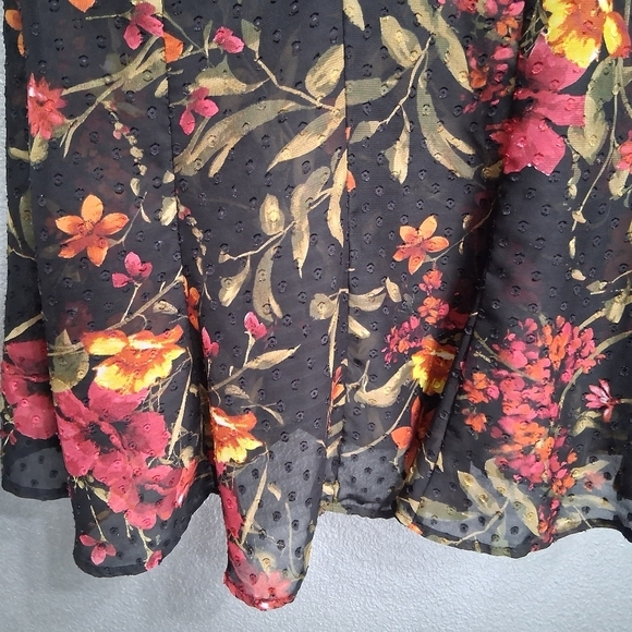 roz & Ali Semi Sheer Floral Sleeveless Tunic Size S - Picture 10 of 12